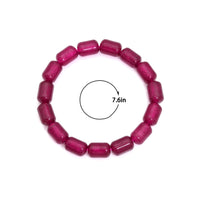 8x12mm Cylinder Strawberry Jade Stretchy Bracelet, Sku#EF669