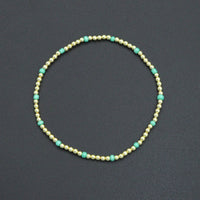 String Gold Round Ball Beads Adjustable Bracelet, Sku#EF682