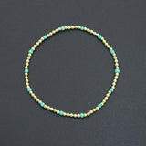 String Gold Round Ball Beads Adjustable Bracelet, Sku#EF682