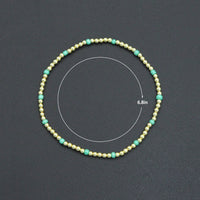 String Gold Round Ball Beads Adjustable Bracelet, Sku#EF682