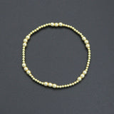 mixed gold hematite Ball Beads stretchy Bracelet, Sku#EF685