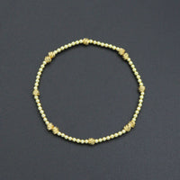 Gold Hematite with Swirl Spacer Ball Beads stretchy Bracelet, Sku#EF689