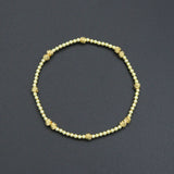 Gold Hematite with Swirl Spacer Ball Beads stretchy Bracelet, Sku#EF689