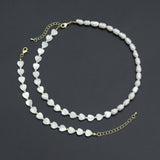 Freshwater Pearl with Mother of Pearl Heart necklace Bracelet, sku#EF677