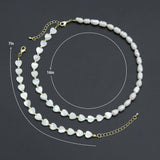 Freshwater Pearl with Mother of Pearl Heart necklace Bracelet, sku#EF677