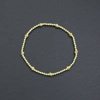 Gold Hematite Ball Beads with swirl spacer Stretchy Bracelet, Sku#EF690