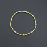 Gold Hematite Ball Beads with swirl spacer Stretchy Bracelet, Sku#EF690