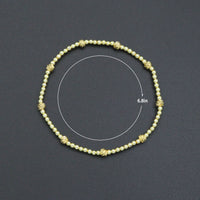 Gold Hematite Ball Beads with swirl spacer Stretchy Bracelet, Sku#EF690