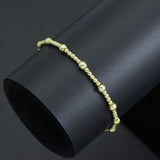 Gold Hematite Ball Beads Stretchy Bracelet, Sku#EF684