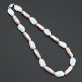 Pink Rosaline White Baroque Pearl Necklace,Sku#EF694