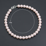 12mm Pearl Necklace with CZ infinity clasp,Sku#EF697