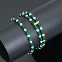 4x6mm Faceted Barrel Jade Stretchy Bracelet, Sku#EF699