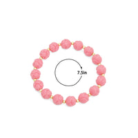 8mm Pink Tulip Resin Stretchy Bracelet, Sku#EF701