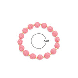 8mm Pink Tulip Resin Stretchy Bracelet, Sku#EF701