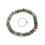 5x8mm Rondelle Faceted Indian Agate Stretchy Bracelet, Sku#EF710