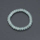 5x8mm Rondelle Smooth Blue Jade Stretchy Bracelet, Sku#EF711