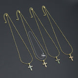 Gold Link Chain Enamel Cross Pendant Adjustable Necklace, sku#EF718