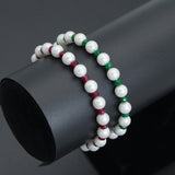 7mm Round Smooth MOP Stretchy Bracelet, Sku#EF723