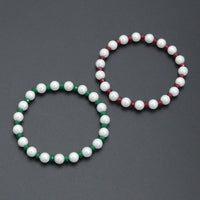 7mm Round Smooth MOP Stretchy Bracelet, Sku#EF723