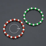 6mm Round Smooth Jade with MOP Strechy Bracelet, Sku#EF724