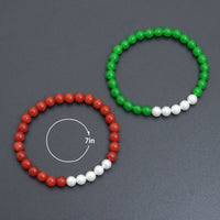 6mm Round Smooth Jade with MOP Stretchy Bracelet, Sku#EF725