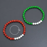 6mm Round Smooth Jade with MOP Stretchy Bracelet, Sku#EF725