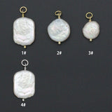 Flat Freshwater Pearl Oval shape Charm Pendant,Sku#EF727