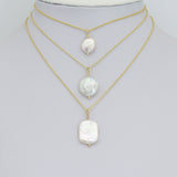 Flat Freshwater Pearl Oval shape Charm Pendant,Sku#EF727