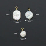 Flat Freshwater Pearl Oval shape Charm Pendant,Sku#EF727