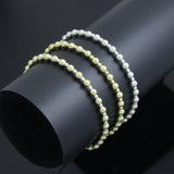 7'' 2.5mm with 4mm Round Smooth Hematite Stretchy Bracelet, Sku#EF731