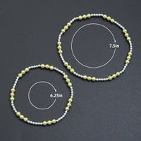 7'' Bright Gold silver Hematite Stretchy Bracelet, Sku#EF733