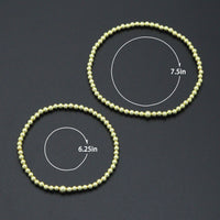 7'' Bright Silver and Gold Hematite Stretchy Bracelet, Sku#EF735