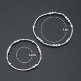 7'' Bright Silver Round Hematite Stretchy Bracelet, Sku#EF736