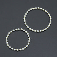 7'' Round Silver Hematite with MOP Stretchy Bracelet, Sku#EF739