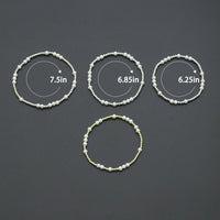 7'' Round Silver Hematite with MOP Stretchy Bracelet, Sku#EF741