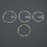 7'' Round Silver Hematite with MOP Stretchy Bracelet, Sku#EF741