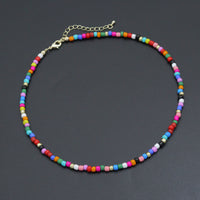 Rainbow Color Stone Necklace, sku#EF773