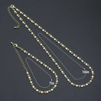 Gold Silver Flower Ball Necklace bracelet , sku#EF767