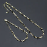 Gold Silver Marquise Flower Link Chain Necklace, sku#EF768