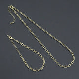 Gold Silver Hammered Oval Link Chain Necklace Bracelet, Charm bar necklace bracelet chain,sku#EF770