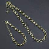 Gold Round Link Chain Necklace Bracelet, sku#EF771