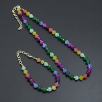Colorful Jade Beads Adjustable necklace Bracelet, Sku#EF786