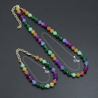 Colorful Jade Beads Adjustable necklace Bracelet, Sku#EF786