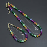 Colorful Jade Beads Adjustable necklace Bracelet, Sku#EF786