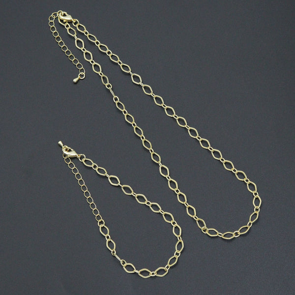 Diamond Shape Link Chain Necklace Bracelet, Charm bar necklace bracelet, sku#EF790