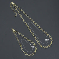 Diamond Shape Link Chain Necklace Bracelet, Charm bar necklace bracelet, sku#EF790
