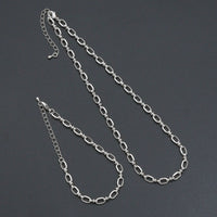 Fancy Oval Link Chain Necklace Bracelet, Charm bar necklace, sku#EF791