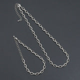 Fancy Oval Link Chain Necklace Bracelet, Charm bar necklace, sku#EF791