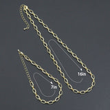 Fancy Oval Link Chain Necklace Bracelet, Charm bar necklace, sku#EF791