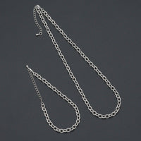 Oval Link Chain Necklace Bracelet, charm bar necklace bracelet, sku#EF792